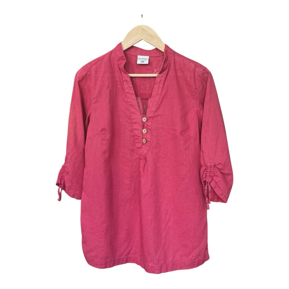 Columbia Linen Cotton Blend Lightweight Travel Tunic Top - Size M